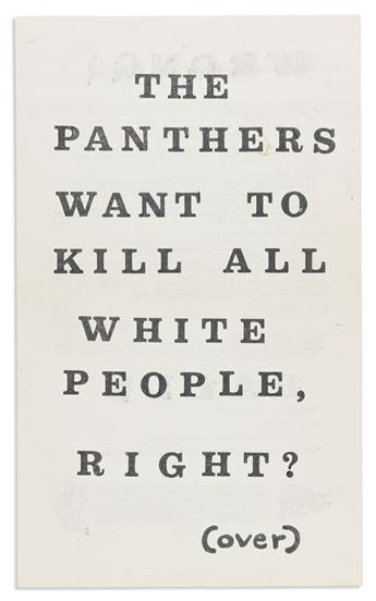 (BLACK PANTHERS.) The Panthers Want to Kill All White People, Right? Wrong!